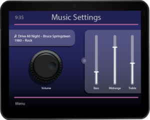TanvasTouch example graphic image of automotive music controls